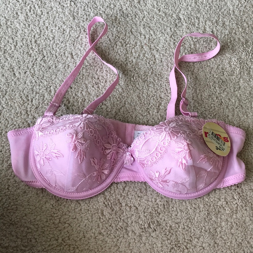 Mopas pink bra 34b underwire padded NWT